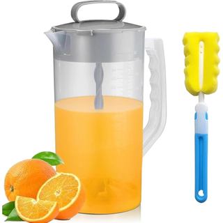 Jarra Misturadora para Bebidas com Tampa - Jarra de Suco de Boca Larga, Inclui Lâminas de Plástico e Êmbolo Misturador A