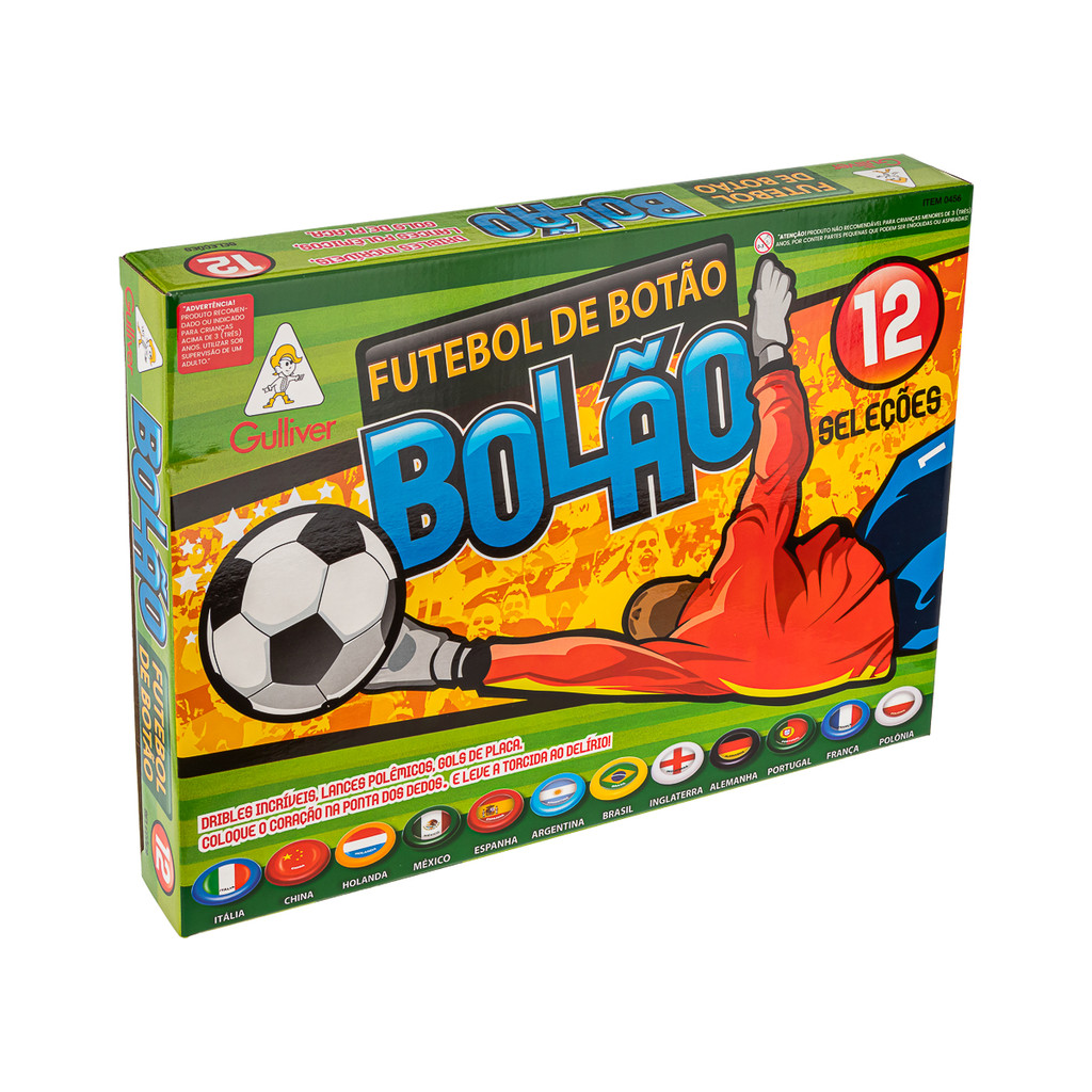 Jogo Futebol De Botao Gulliver 12 Selecoes Bolao