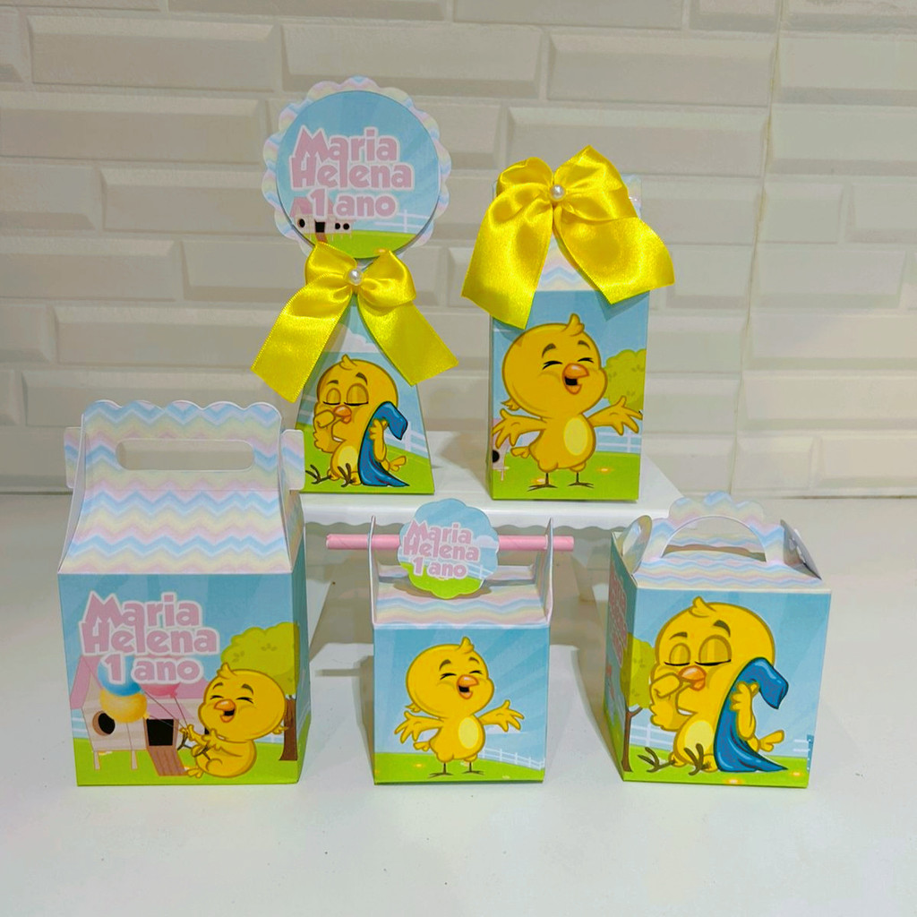 Kit Festa Tema Pintinho Amarelinho Personalizado Menina Menino Pegue e Monte I Aniversário Infantil