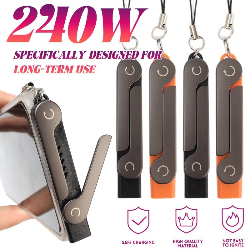 Adaptador De Suporte De Carregamento Rápido 3-1Pcs 240W-OTG Tipo C Macho Para USB Fêmea-Transferência De Dados Com Dobrá
