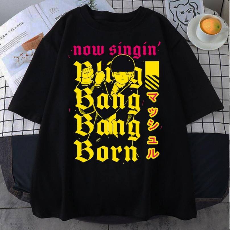 Camiseta Masculina Feminina Mashle Mob Psycho Bling Bang Tipografia T-shirt Unissex Streetwear Envio Imediato