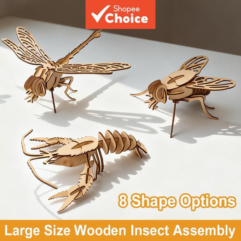 Quebra-Cabeça 3D De Inseto De Madeira – Decoração De Mesa DIY , Presente De Feriado (Não Alimentado)