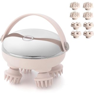 Massageador Elétrico para Couro Cabeludo, Massageador de Cabeça à Prova d'Água com Cabeças Substituíveis para Cresciment