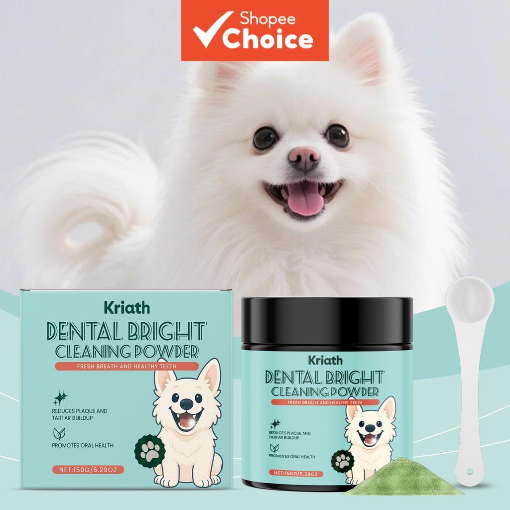 Pó Dentário Suave para Cães 150g com Sorbato de Potássio, Folha de Menta e Carbonato de Cálcio para Remoção de Manchas