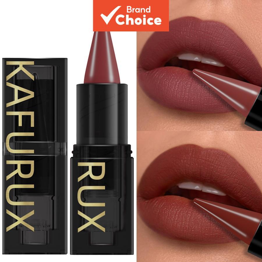 Kafurux Batom com 15 Cores à Prova D'Água, Sexy Vermelho Fosco, Contorno, Tinta Labial Mate, Lápis Delineador de Lábios