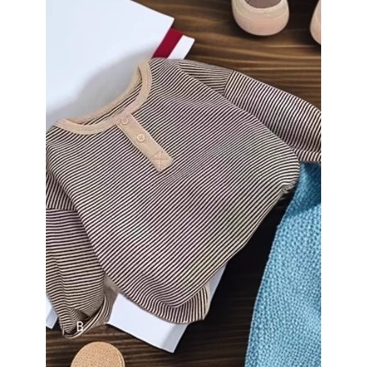 Versão coreana listrada de manga comprida camiseta crianças outono inverno roupas topos meninos meninas moda camisas de 