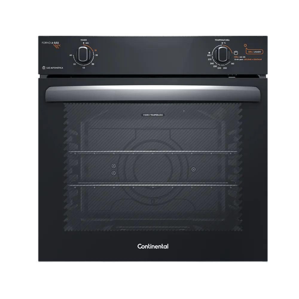 Forno de Embutir a Gás Continental OC8GM 80L com Grill Timer Preto 220V