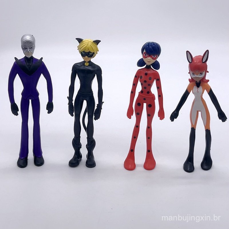 Figura articulada da Ladybug Girl Miraculous Ladybug Marina com braços intercambiáveis e moldáveis PJGX