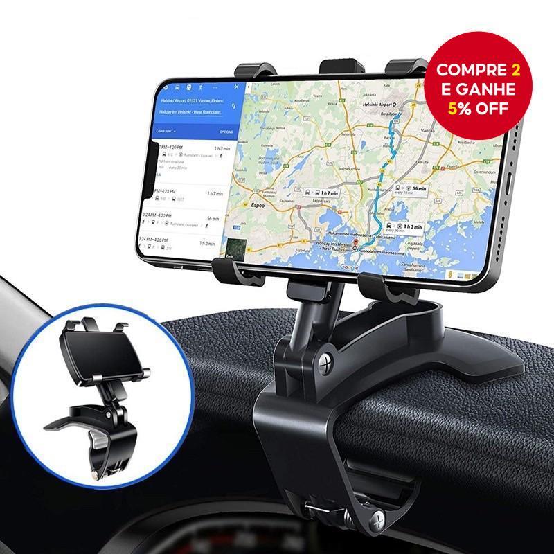 Suporte Universal para Celular de Carro – Giro de 360°, Suporte Multifuncional, Estável para Operação com Uma Mão.