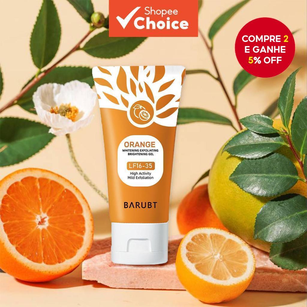 BARUBT Gel Clareador Esfoliante Enzimático Laranja Gel Facial de Limpeza Profunda e Hidratante