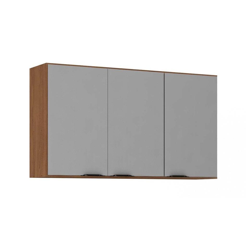 Armário Aéreo p/ Cozinha Firenze 3 Portas 120cm Amendola/Nude Prime TX - Demóbile