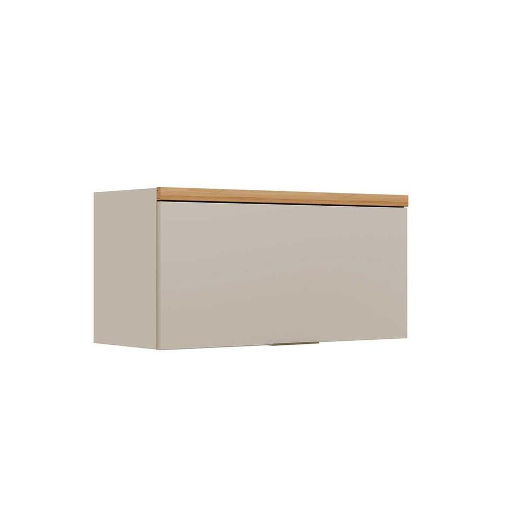 Armário Aéreo p/ Cozinha Allure c/ 1 Porta Basculante 80cm Jequitiba/Gris Fosco - Linea Brasil