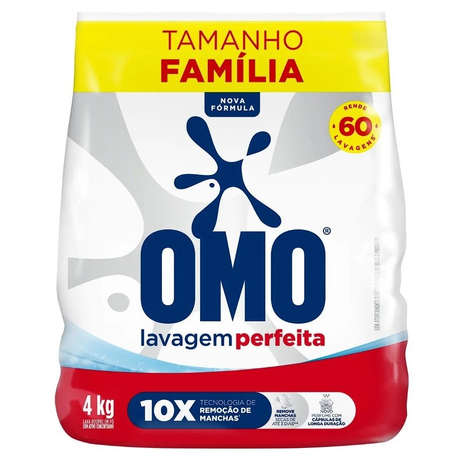 Sabão em Pó Omo Lavagem Perfeita 4kg Rende 60 Lavagens