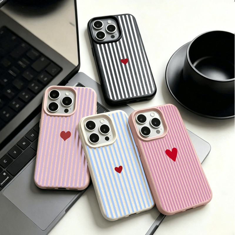 Capa Para OPPO A17 A18 A38 A5 A9 2020 A5S A2 F31 PRO A79 A15 A15S A57 2022 A78 A36 Luxo Amor Coração Colorido Listra Pad