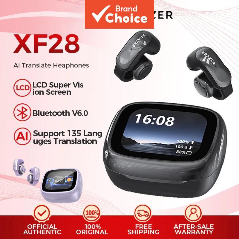 ERAZER XF28 Fones de Ouvido Tradução Inteligente AI Sem Fio Bluetooth Intra-Auriculares Tela de Toque LED Display