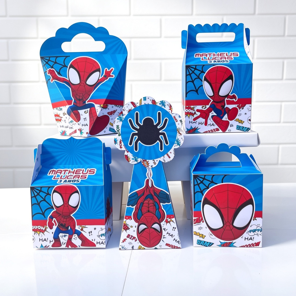 Personalizados HOMEM ARANHA CUTE (PEGUE E MONTE) | Kit Festa Personalizadas Lembrancinhas e Mimos