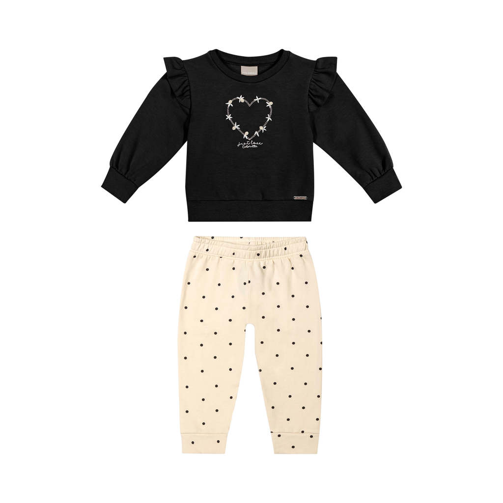 Conjunto Bebê Menina Poás Com Bordado Colorittá Preto