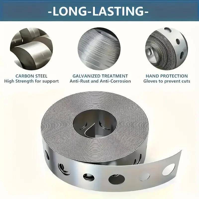 GARDE 1 Rolo De Fita De Ferro Galvanizado Pré-Perfurado Metal Multi-slot Para Suporte E Trabalho Em Chapa Metálica ,