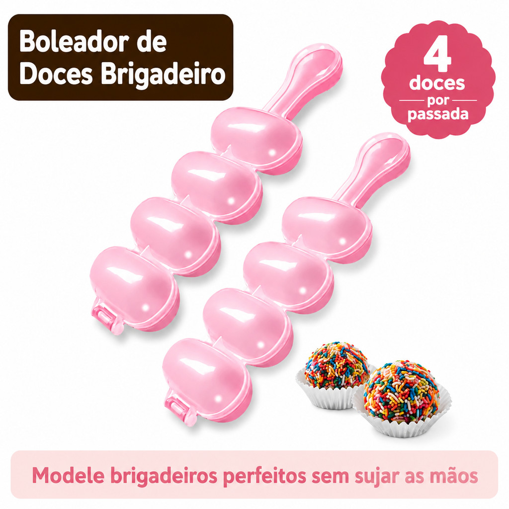Kit 2 Chocalhos Boleador de Doces Brigadeiro Beijinho Modelador Confeitaria Blue Star