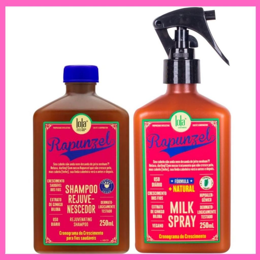 Lola Cosmetics - Rapunzel Kit Shampoo 250ml + Milk Spray 250ml Cosmetics