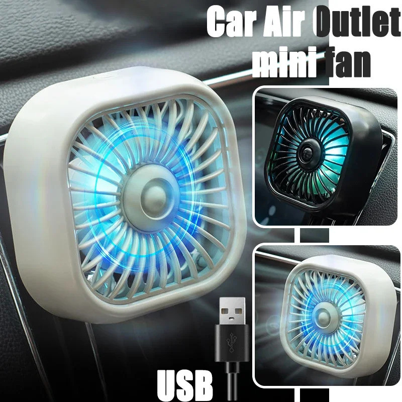 Ventilador De Ventilação De Ar Portátil Para Carro USB-Mini Refrigerador De Baixo Ruído Ajustável De 3 Velocidades Com L