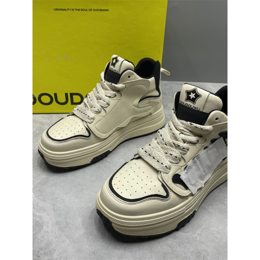 Tratamento de remoção de gabinete couro genuíno sapatos brancos de cano alto feminino primavera outono novo estilo All-M