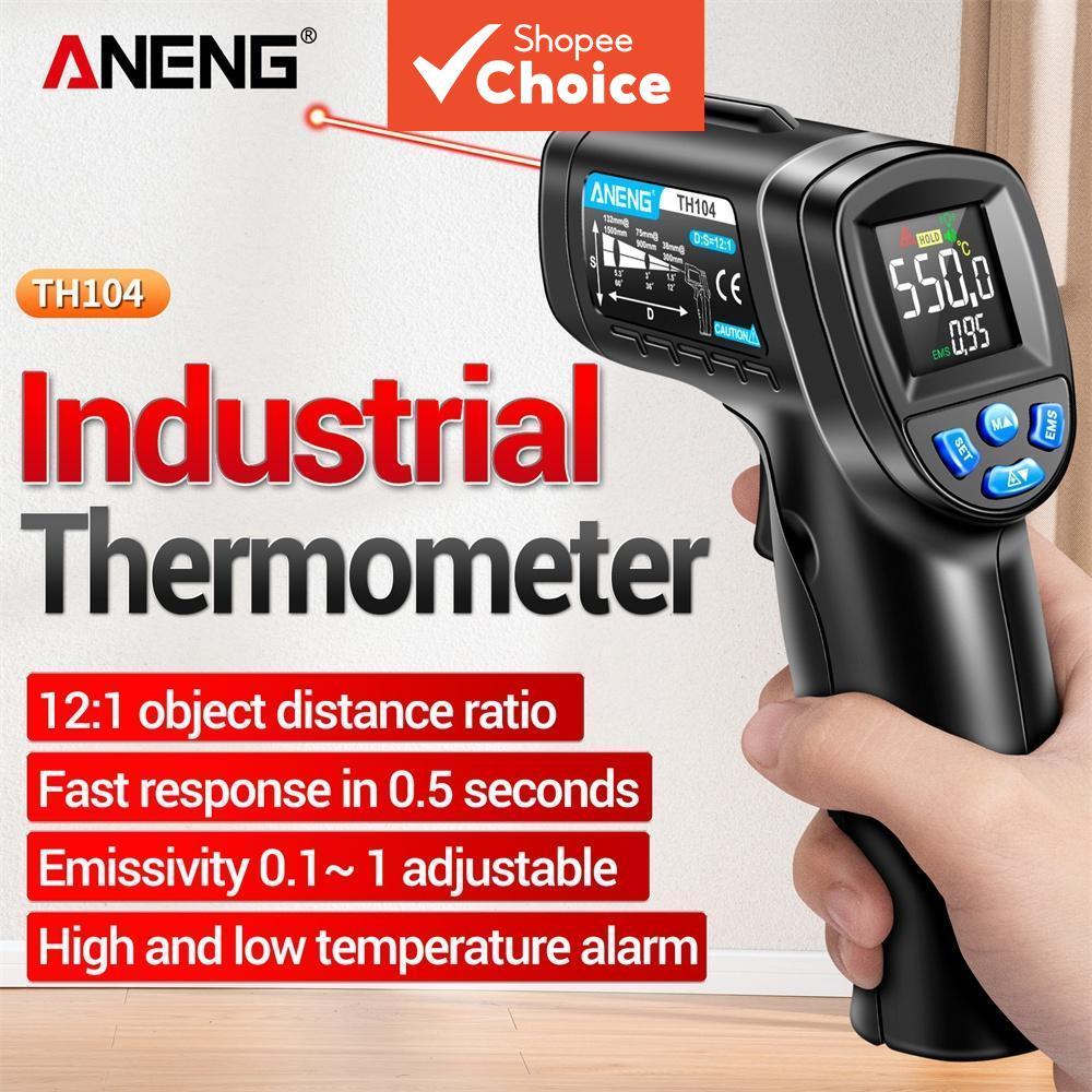 ANENG TH104 Termovisor A Laser Infravermelho Digital Com Display VA Ferramenta Pirômetro Sem Contato 1 Unidade