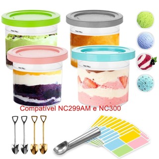 Kit 19 Peças Recipientes para Sorvete Ninja Creami - Compatível NC299AMZ, NC300 e Outros Modelos