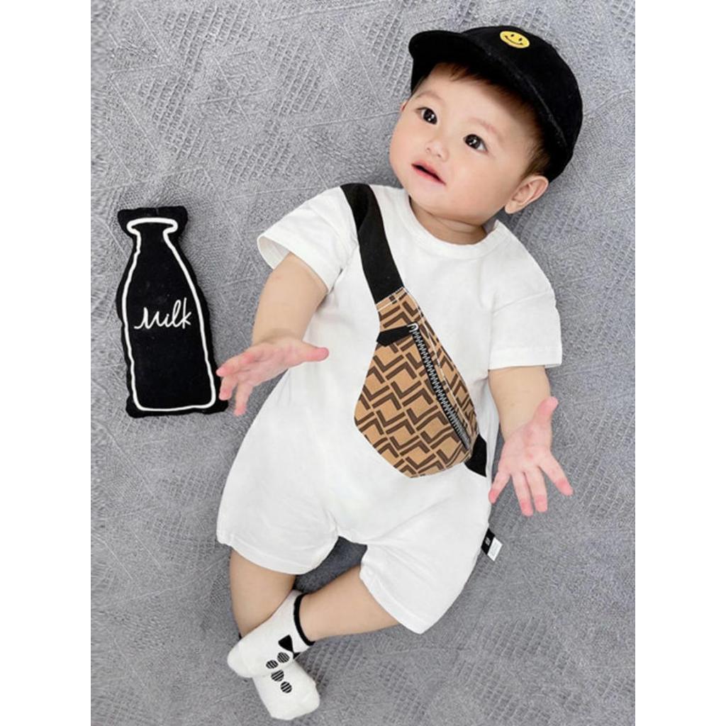 Algodão puro bebê macacão roupas de verão do bebê 3 meia manga 4 crianças meninos verão 6 meses 7 macacão 0 um ano de id