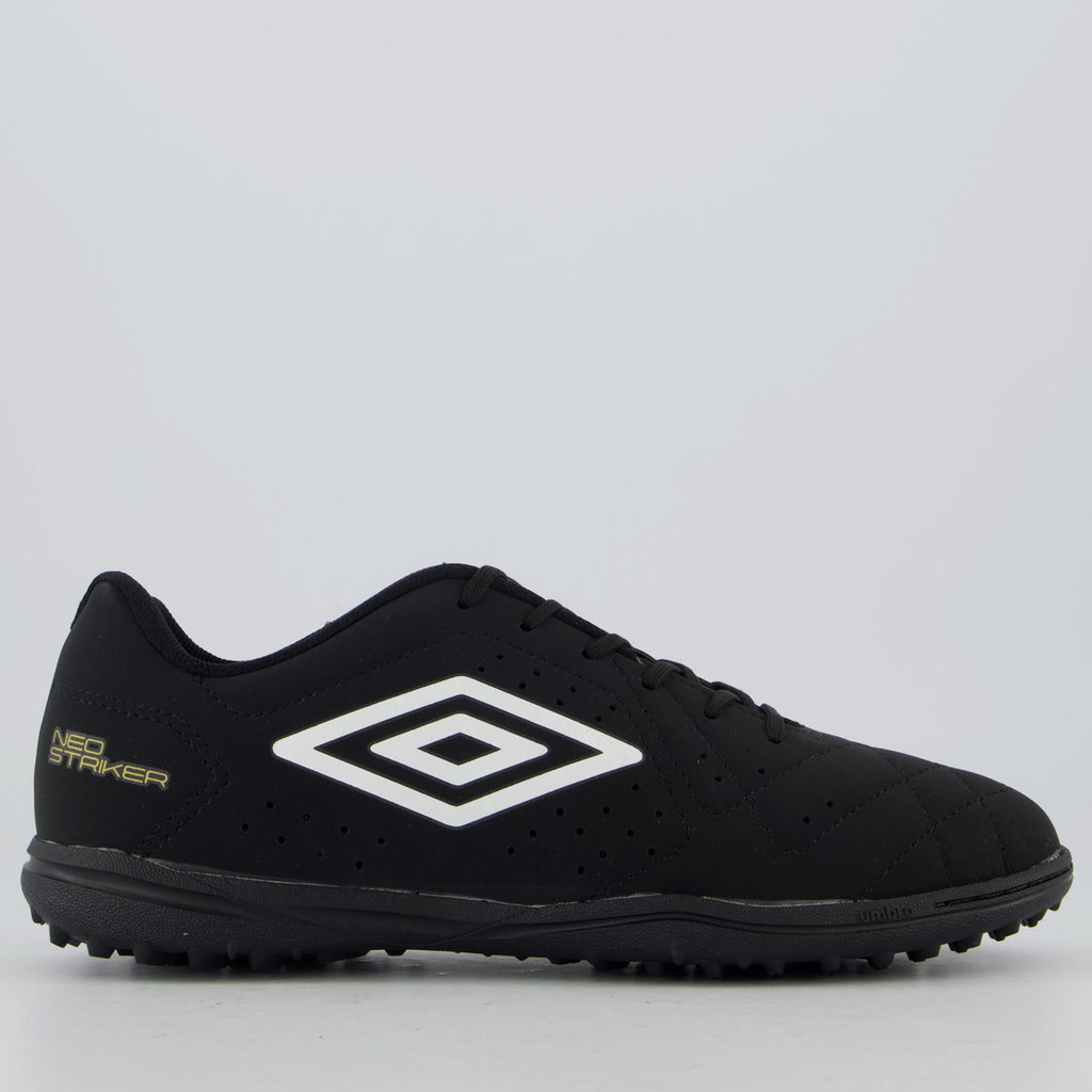 Chuteira Umbro Neo Striker II Society Preta e Dourada