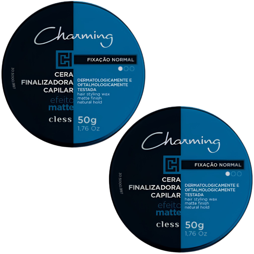 Kit 2 Pomada Cera Modeladora Charming Cless Efeito Matte Fixacao Normal Fixador Cabelo Masculino 50g