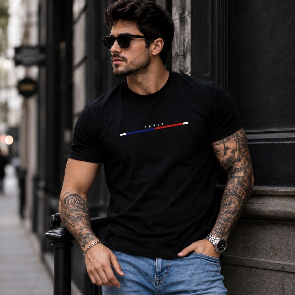 Camiseta Básica Masculina Ideal Adulto Casual Premium Estilo Streetwear Confortável Respirável Academia Trabalho Passeio