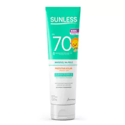 Protetor Solar Sunless Kids FPS 70 Invisível na Pele para Pele Sensíveis e Delicadas 120g