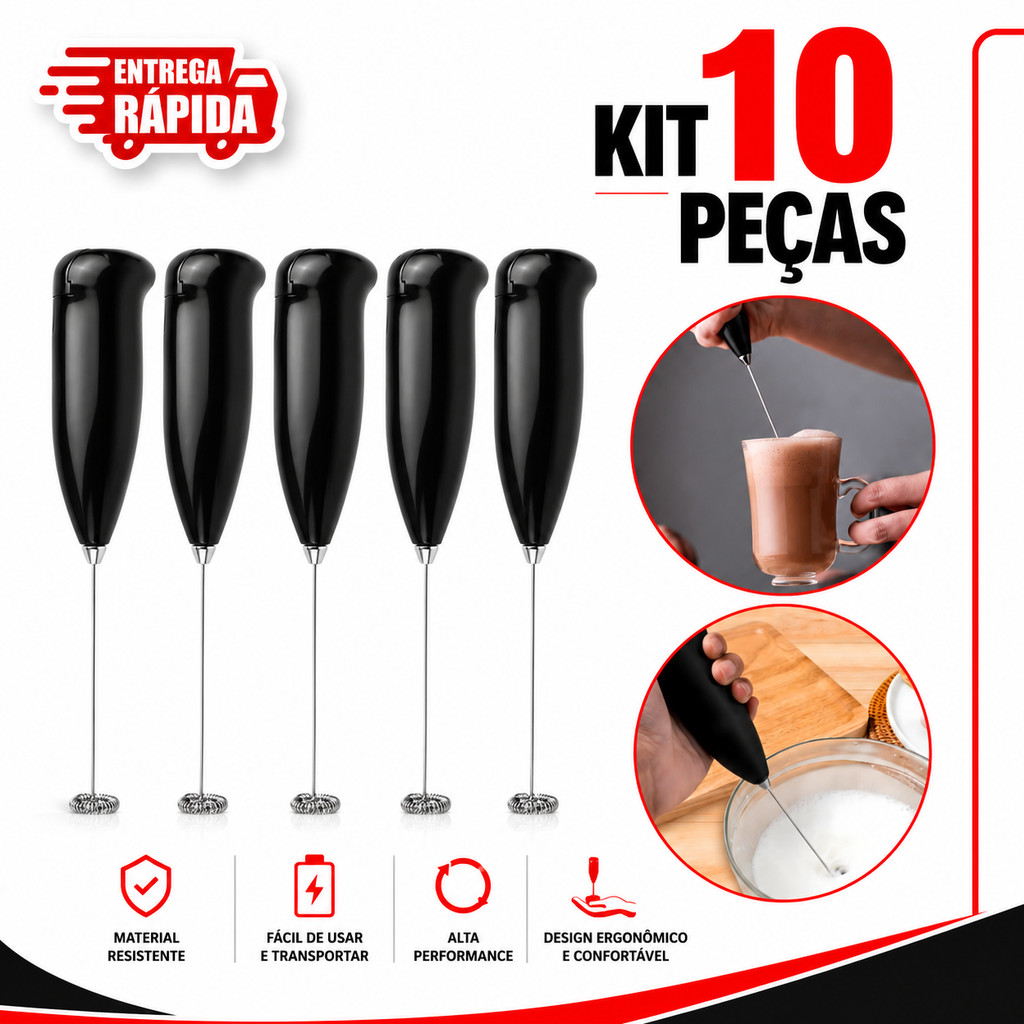 Kit 5/10 Mixer Portátil Misturador De Bebidas Elétrico Mini Mixer Café Leite Suco Milkshakes Bate Ovos Utensílio Cozinha