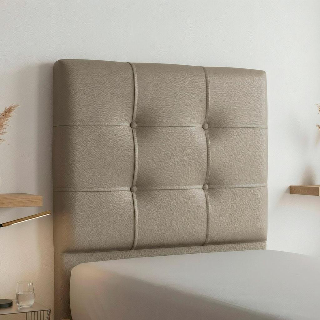 Cabeceira Solteiro Cama Box 90 cm London Sintético Areia - JS Móveis