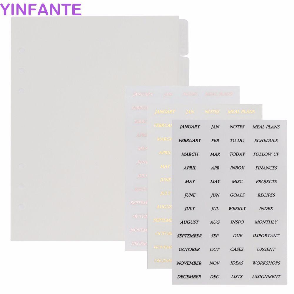YINFANTEWN Divisores De Índice De Fichário , Página Separadora De Adesivos Para Notebook A5/A6 , De Folhas Soltas