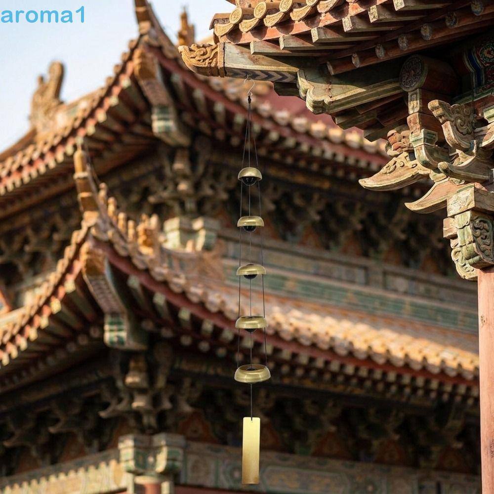 Sino De Vento Do Templo AROMA1 , Carrilhão De Metal Estilo Japonês Com Som Nítido De 3/5 Camadas , Gancho