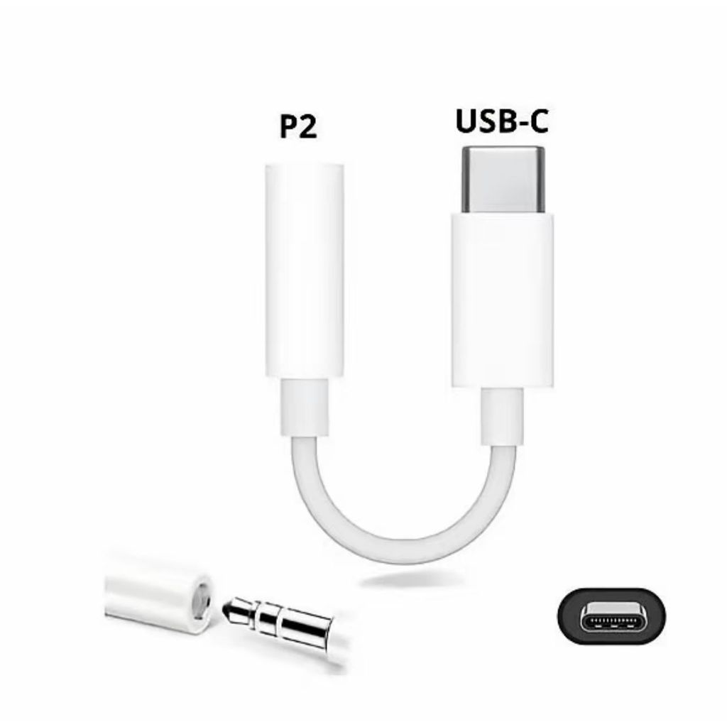 Cabo Auxiliar Adaptador para Fone de Ouvido P2 - Entrada celular Tipo C