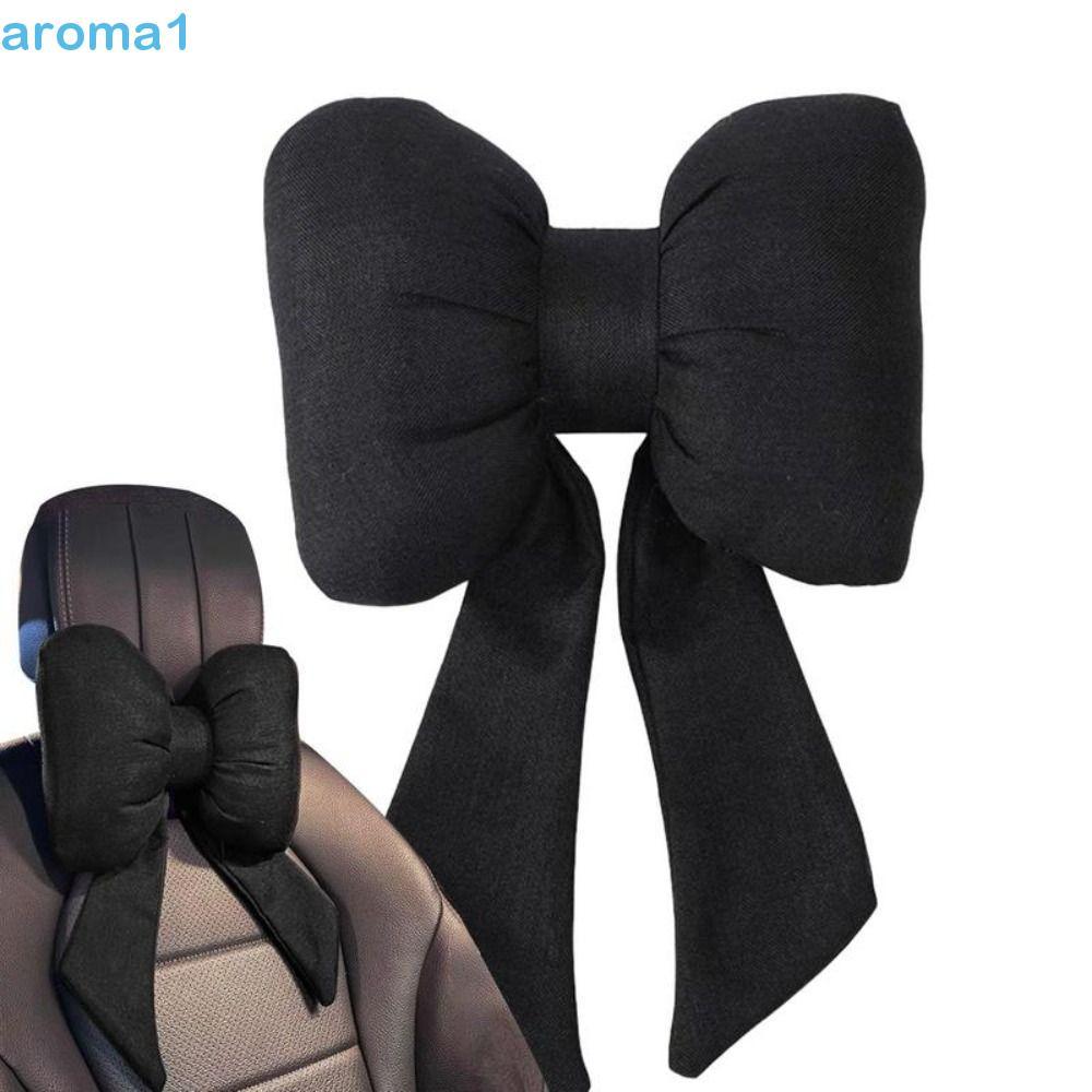 Encosto De Cabeça De Carro Com Laço De Linho AROMA1 , Travesseiro De Pescoço Fita De Serpentina , Ergonômico Respirável