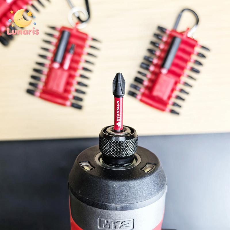 Lunaris 22 Peças Conjunto De Bits De Chave De Fenda De Impacto Com Manga Organizadora , Brocas Magnéticas De Aço S2 E 1 