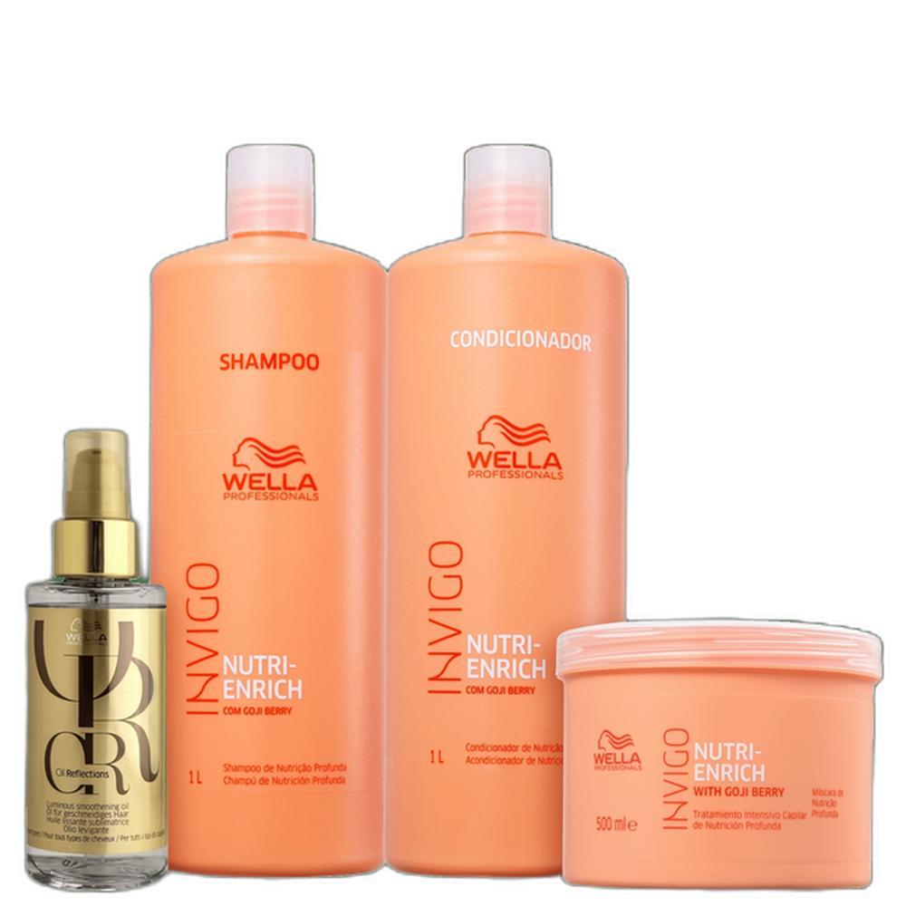 Kit Wella Professionals Invigo Nutri-Enrich Quarteto Shine Salon (4 Produtos)