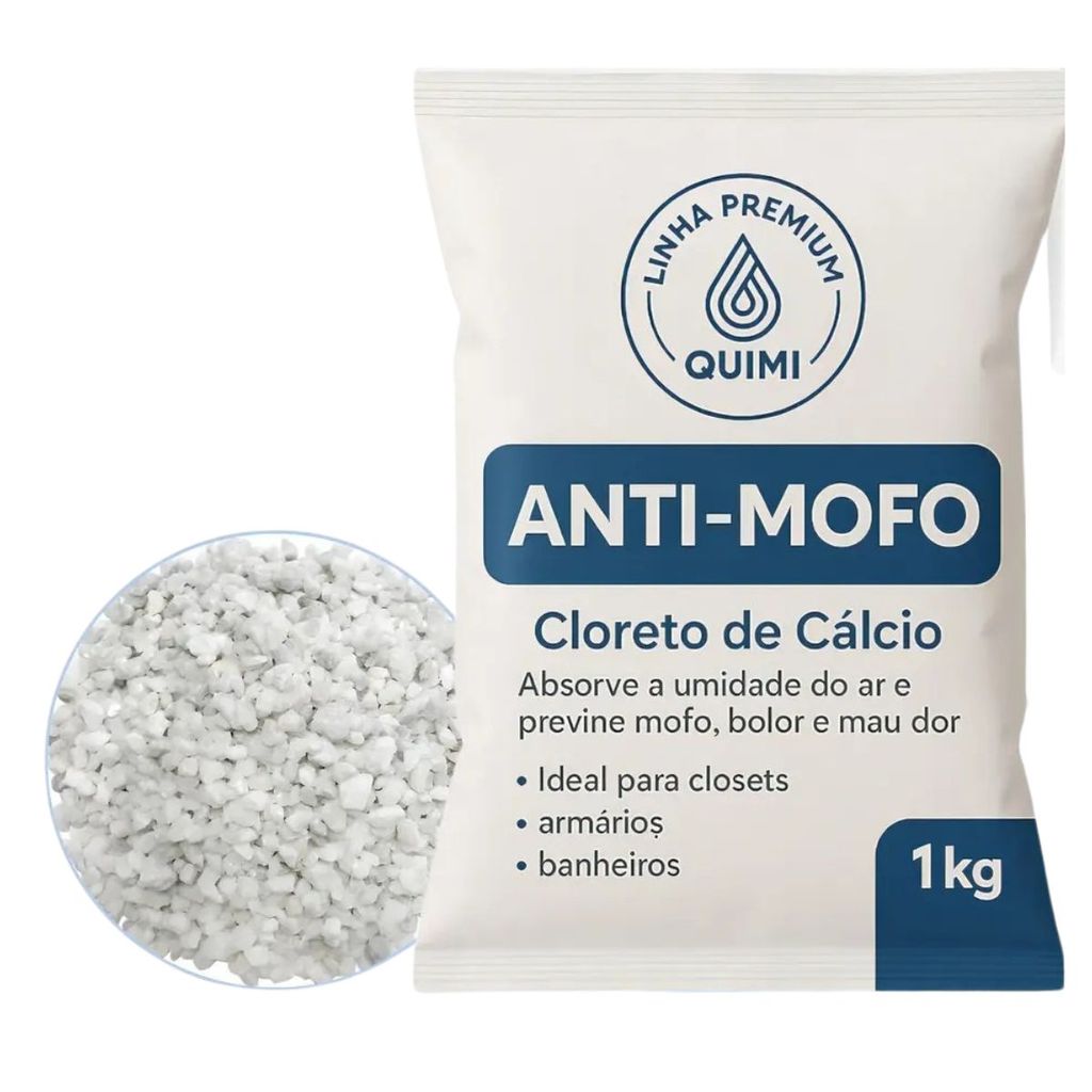 Cloreto de Calcio Anti Mofo 1kg Absorvedor de Umidade Linha Premium