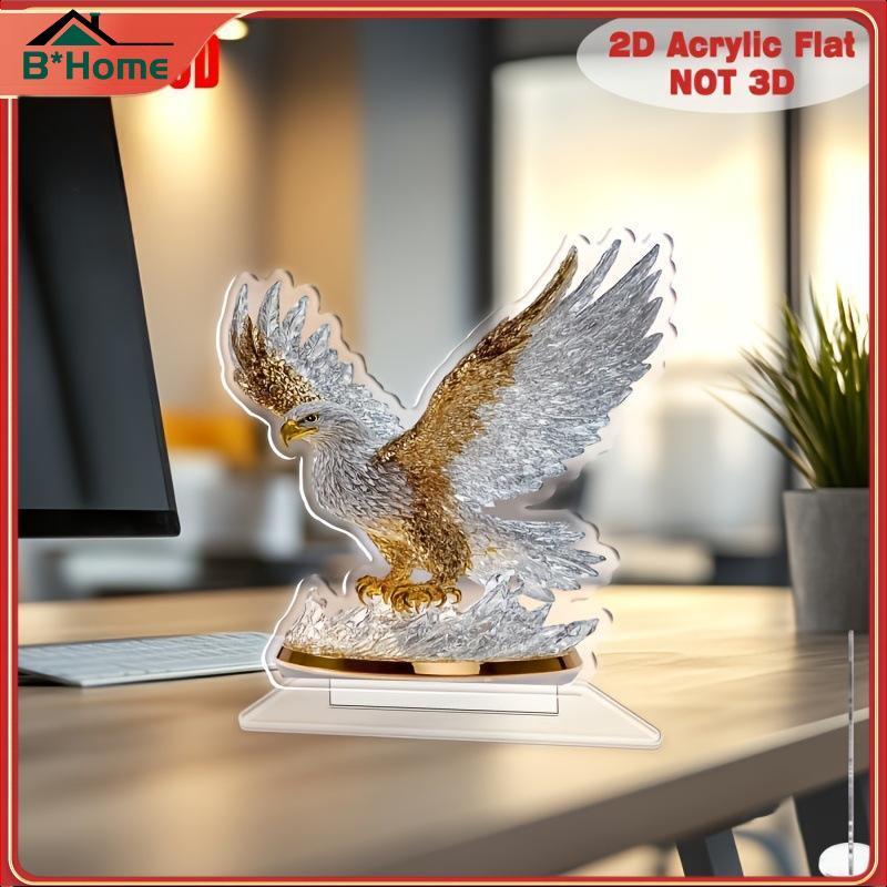 BHTH 1 Peça Nova Águia Batendo 2D Decoração De Mesa Moderna Estatueta De Vaso De Animal Acrílico Ornamento Plano Para Ca