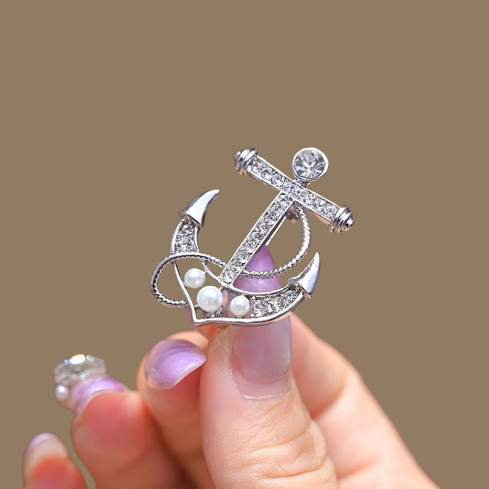High-end Estilo Naval Âncora Broche Masculino Anti-Reflexo Elegante Pino Novo Terno Acessório Corsage Tendência