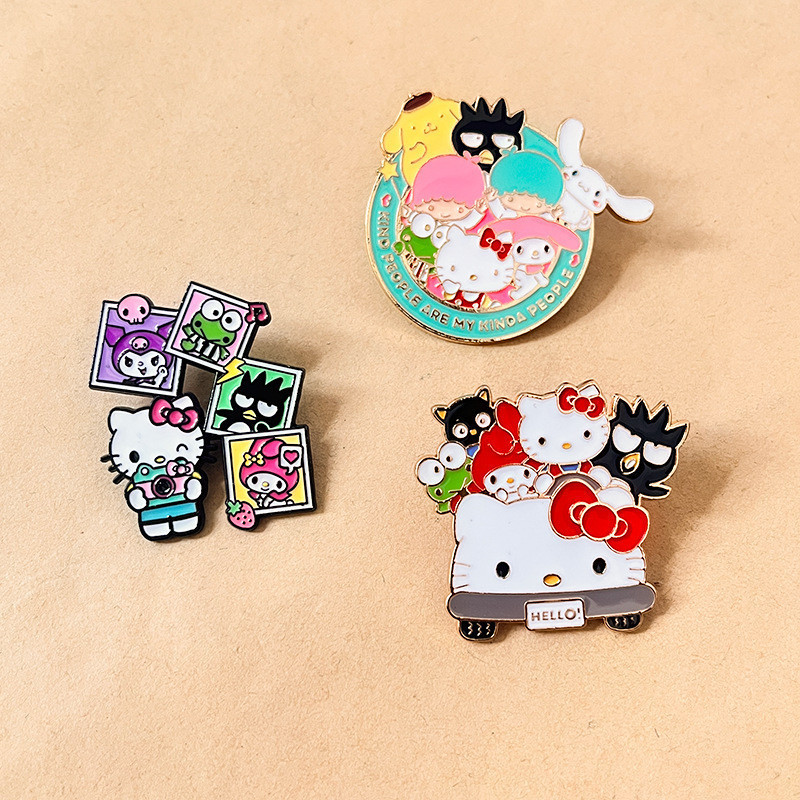 Broche De Combinação Sanrio De Desenho Animado Melody Metal Badge Bolsas De Roupas Femininas Masculinas Acessórios De Me