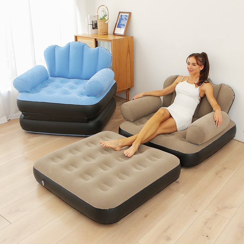 Novo sofá inflável multifuncional 5 em 1 para uso externo, sofá preguiçoso para adultos, cama inflável, poltrona recliná