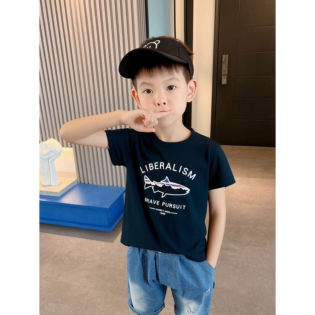 27 crianças versão coreana marca roupas infantis 2026 verão novo estilo infantil puro algodão impresso camiseta de manga