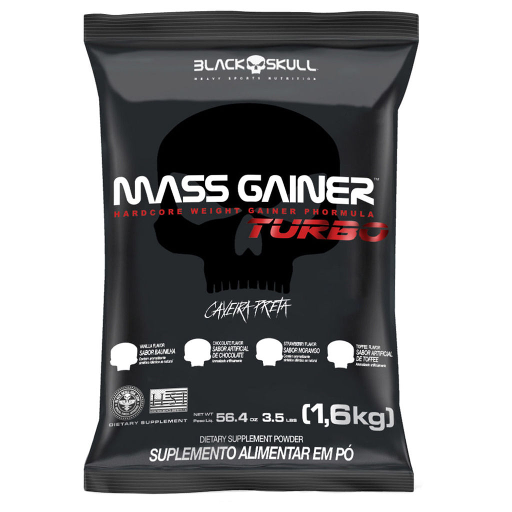 Mass Gainer Turbo - Refil 1,6kg - Black Skull