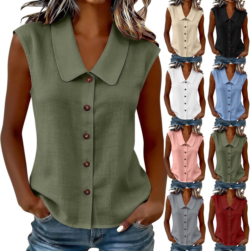 Cardigã Feminino Com Gola Polo E Botões Sem Mangas