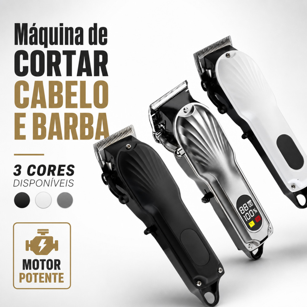 Máquina De Cortar Cabelo e Barba Profissional Portátil Recarregável